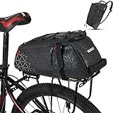 KEMIMOTO 2 IN 1 Gepäckträgertasche, 8L & Wasserdicht Fahrradtaschen für Gepäckträger, Mehrere Fächer, mit...